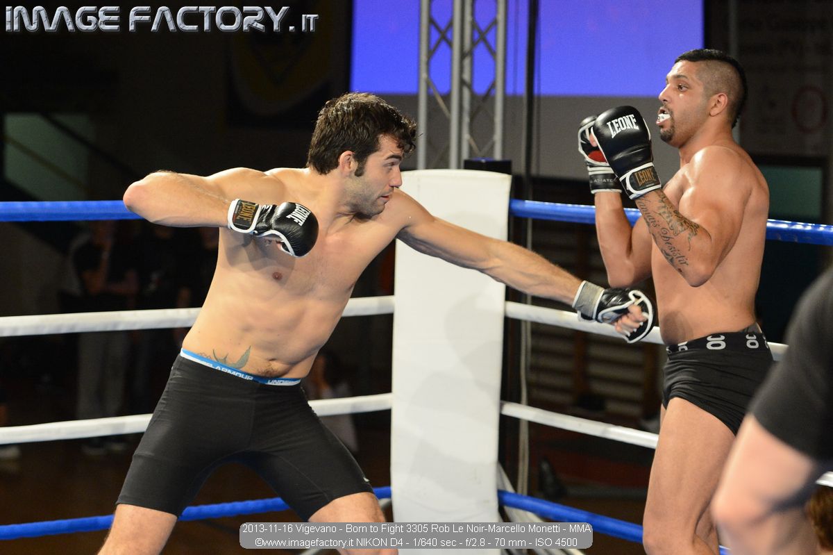 2013-11-16 Vigevano - Born to Fight 3305 Rob Le Noir-Marcello Monetti - MMA